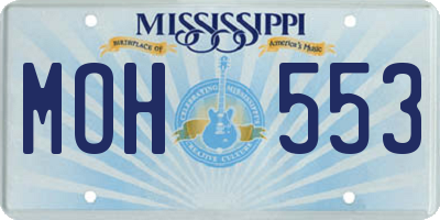 MS license plate MOH553