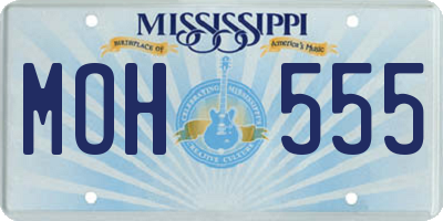 MS license plate MOH555