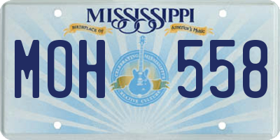 MS license plate MOH558