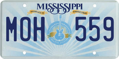 MS license plate MOH559