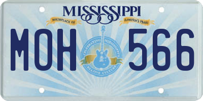 MS license plate MOH566