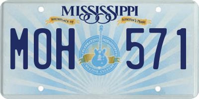 MS license plate MOH571