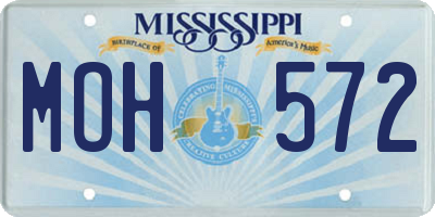 MS license plate MOH572