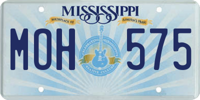 MS license plate MOH575