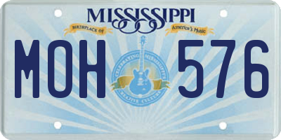 MS license plate MOH576