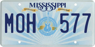MS license plate MOH577