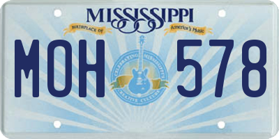 MS license plate MOH578