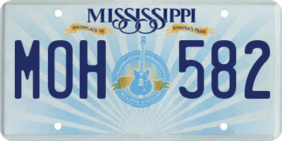 MS license plate MOH582