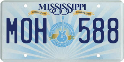 MS license plate MOH588