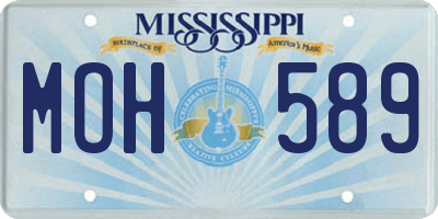 MS license plate MOH589