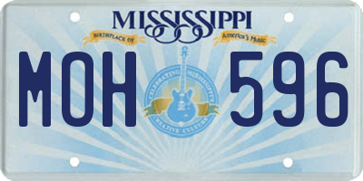MS license plate MOH596
