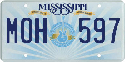 MS license plate MOH597