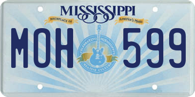 MS license plate MOH599