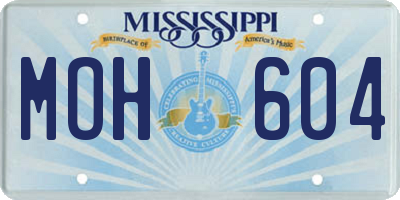 MS license plate MOH604