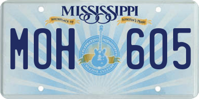 MS license plate MOH605