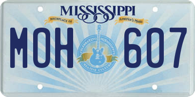 MS license plate MOH607