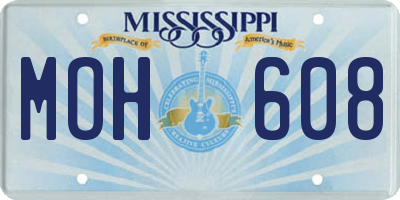 MS license plate MOH608