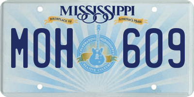 MS license plate MOH609