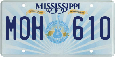 MS license plate MOH610