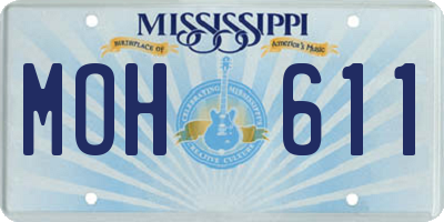 MS license plate MOH611