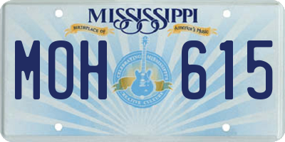 MS license plate MOH615