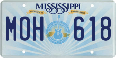 MS license plate MOH618