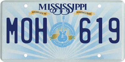 MS license plate MOH619