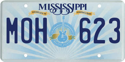 MS license plate MOH623