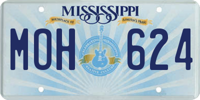 MS license plate MOH624