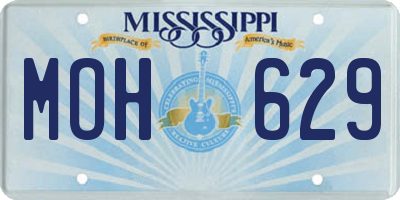 MS license plate MOH629