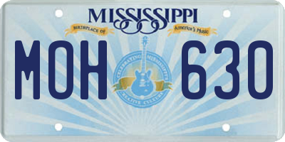 MS license plate MOH630