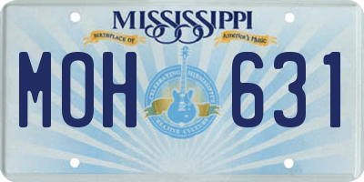 MS license plate MOH631