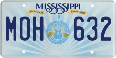MS license plate MOH632