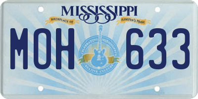 MS license plate MOH633