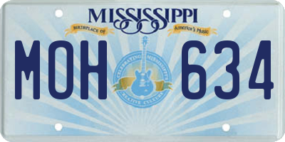 MS license plate MOH634