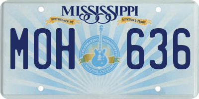 MS license plate MOH636