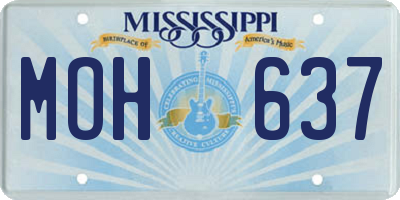 MS license plate MOH637