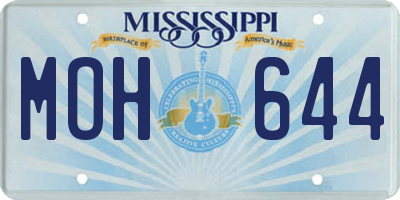 MS license plate MOH644