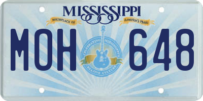 MS license plate MOH648
