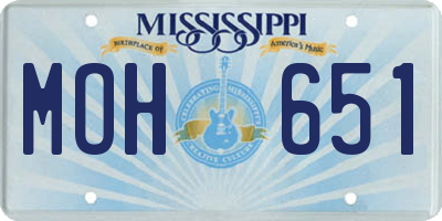 MS license plate MOH651