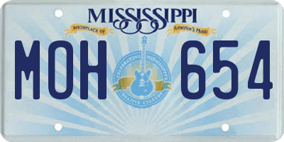 MS license plate MOH654