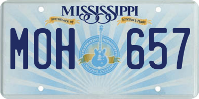 MS license plate MOH657