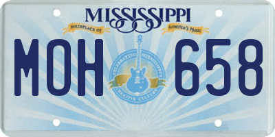 MS license plate MOH658