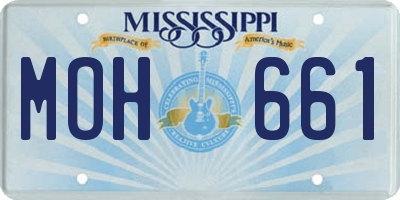 MS license plate MOH661