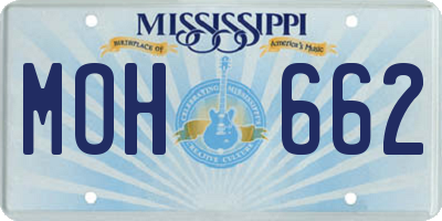 MS license plate MOH662