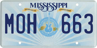 MS license plate MOH663