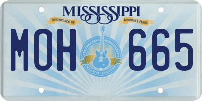 MS license plate MOH665