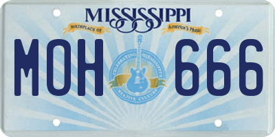 MS license plate MOH666