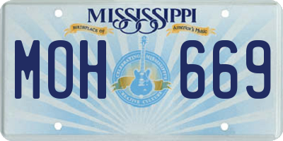 MS license plate MOH669