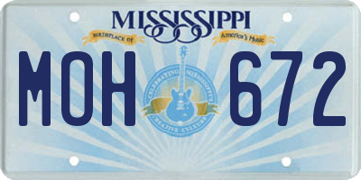 MS license plate MOH672